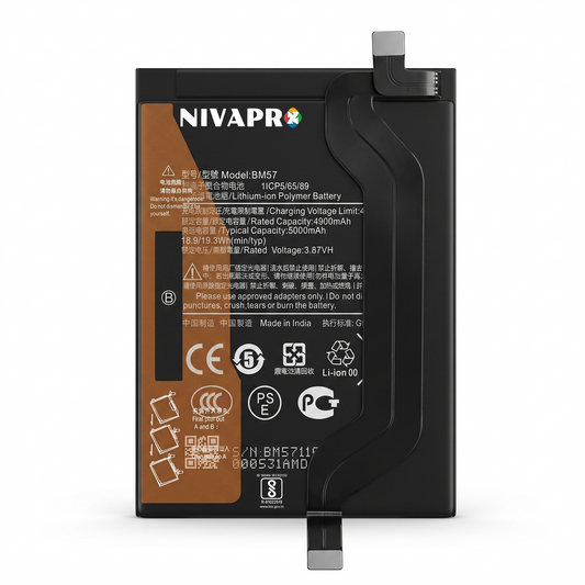 BM57 for Xiaomi Redmi Note 10 Pro and Redmi Note 10 Pro Max POCO X3 with Warranty by NIVAPRO 5000mAh