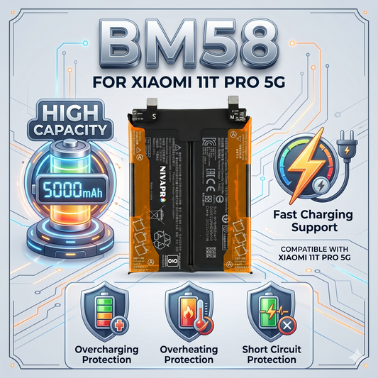 BM58 for Xiaomi 11T Pro 5G with Warranty by NIVAPRO 5000mAh