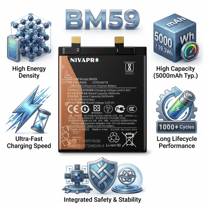 BM59 for Xiaomi 11T 5G with Warranty by NIVAPRO 5000mAh