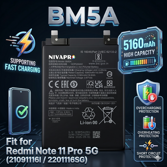 BM5A for Redmi Note 11 Pro 5G | Redmi Note 11 Pro+ 5G 21091116I, 2201116SG with Warranty by NIVAPRO 5160mAh