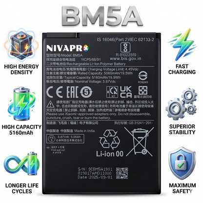 BM5A for Redmi Note 11 Pro 5G | Redmi Note 11 Pro+ 5G 21091116I, 2201116SG with Warranty by NIVAPRO 5160mAh