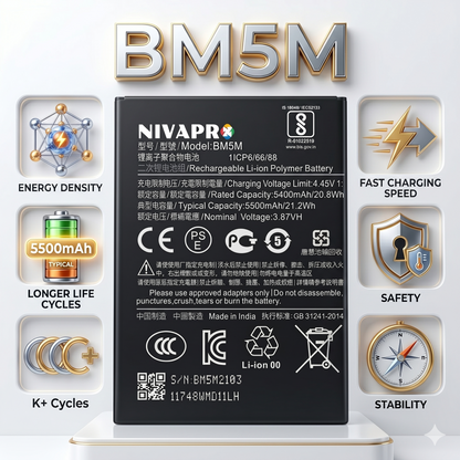 BM5M for Xiaomi Redmi K60 Ultra with Warranty by NIVAPRO 5500mAh
