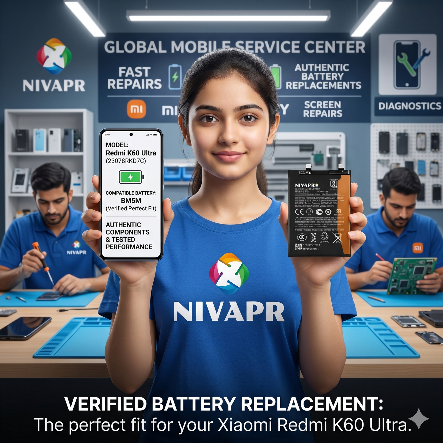 BM5M for Xiaomi Redmi K60 Ultra with Warranty by NIVAPRO 5500mAh