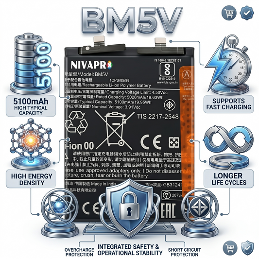 BM5V for  Xiaomi Redmi Note 13 Pro 5G and Poco X6 5G with Warranty by NIVAPRO 5100mAh