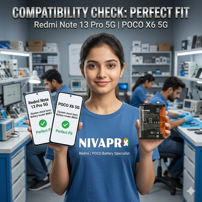 BM5V for  Xiaomi Redmi Note 13 Pro 5G and Poco X6 5G with Warranty by NIVAPRO 5100mAh