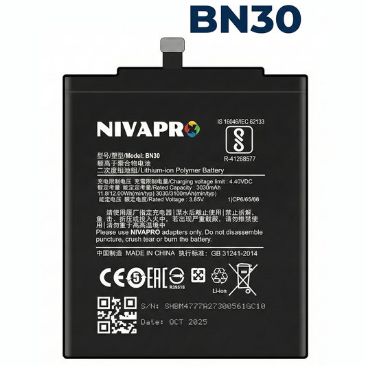 NIVAPRO BN30 Battery for Redmi 4A Compatible 3030mAh