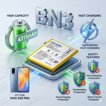 BN3 B-N3 for Vivo X50 Pro 4315mAh Battery with warranty by NIVAPRO