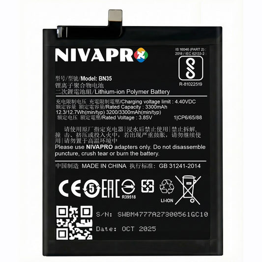 Original BN35  for Redmi 5 MDG1, MDI1 Compatible 3300mAh with warranty by NIVAPRO