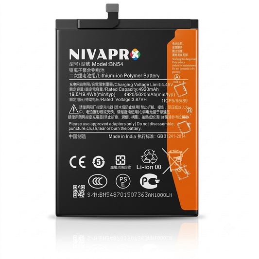 BN54 for Xiaomi Redmi Note 9,  Redmi 9 Global, Redmi 10X 4g, Redmi 9 Prime, POCO M2 with Warranty by NIVAPRO 5020mAh