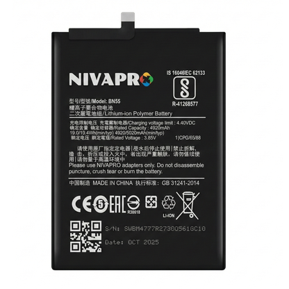 NIVAPRO BN55 Redmi Note 9S 5020mAh Battery