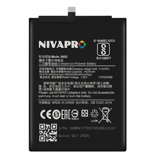 NIVAPRO BN55 Redmi Note 9S 5020mAh Battery