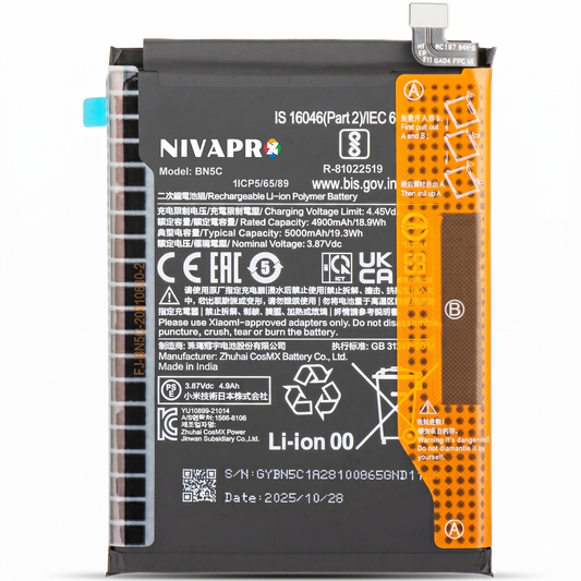 BN5C for Xiaomi Poco M4 Pro 5G and Redmi Note 11T 5G with Warranty by NIVAPRO 5000mAh