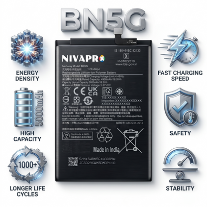 BN5G for Xiaomi Redmi 10A and Redmi 10C with Warranty by NIVAPRO 5000mAh
