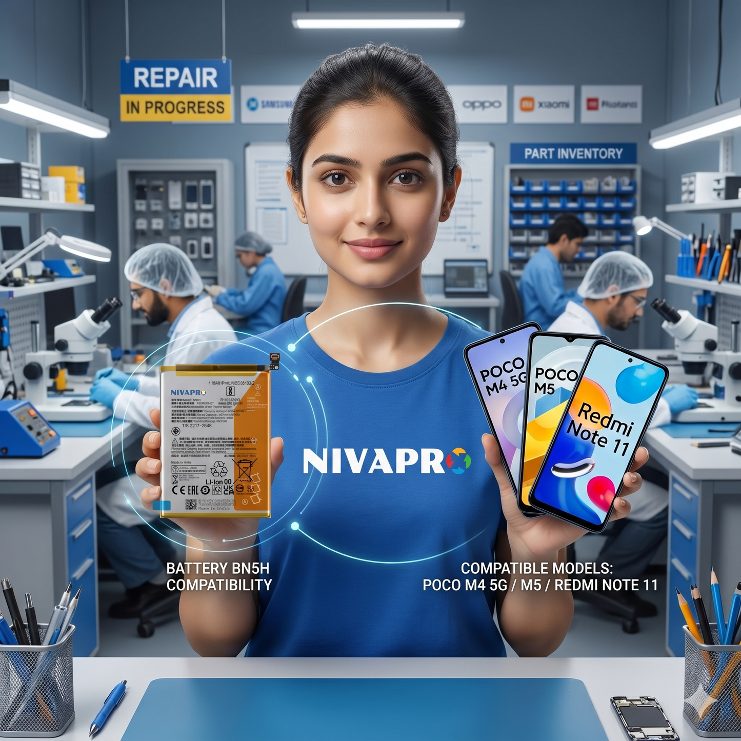 BN5H for  Poco M4 5G, Poco M5, and Redmi Note 11 E | Redmi 10 with Warranty by NIVAPRO 5000mAh