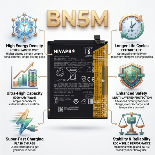 BN5M for Xiaomi Redmi Note 12 4G with Warranty by NIVAPRO 5000mAh
