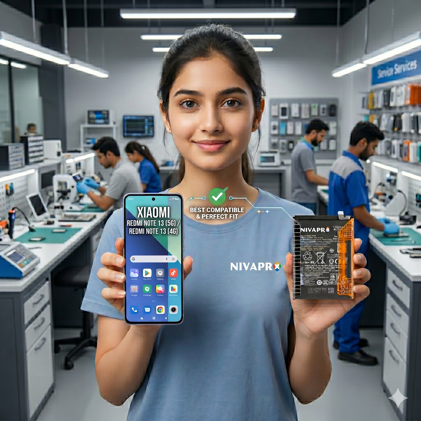 BN5P for Xiaomi Redmi Note 13 5G and Redmi Note 13 4G with Warranty by NIVAPRO 5000mAh