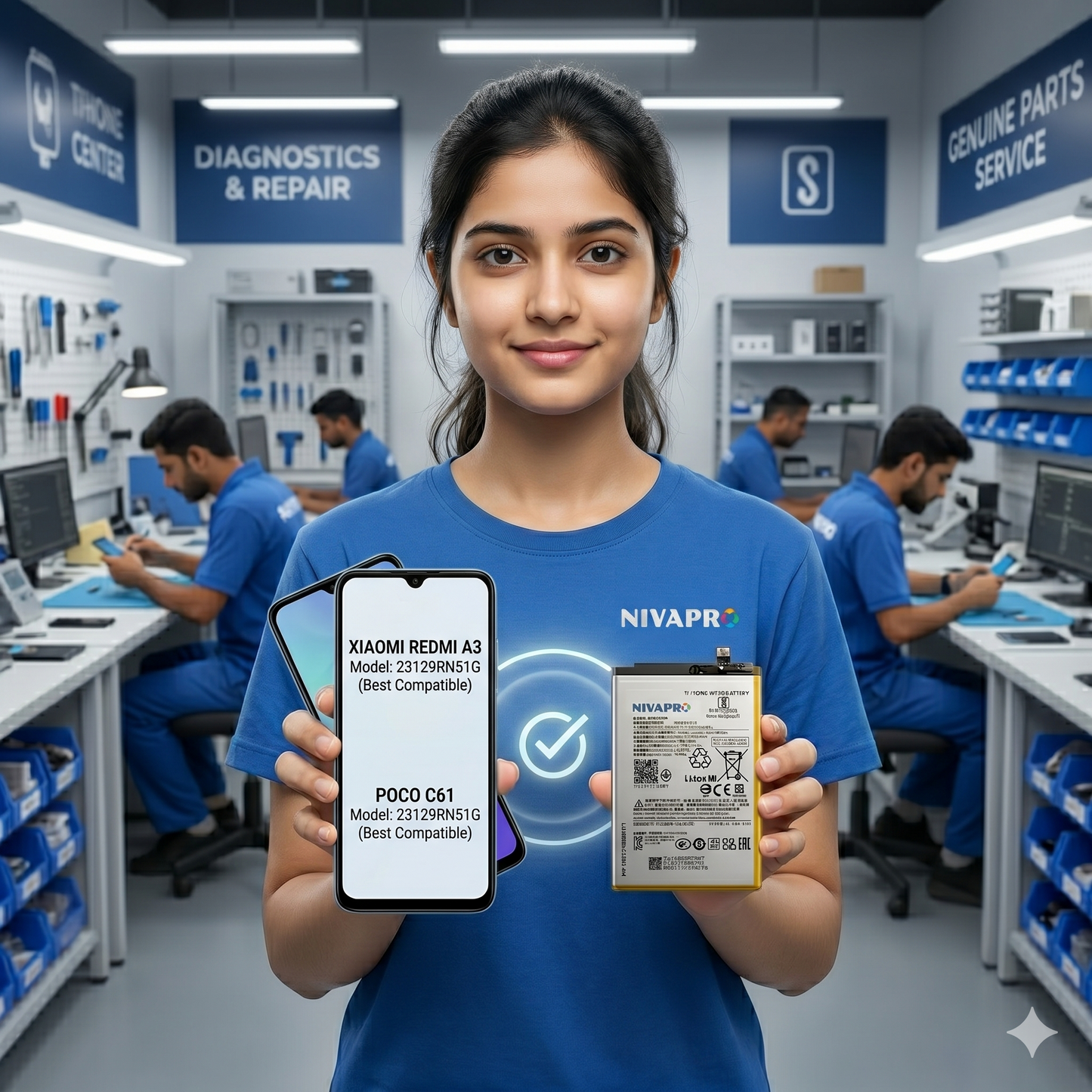 BN5R for  Xiaomi Redmi A3 and Poco C61 with Warranty by NIVAPRO 5000mAh