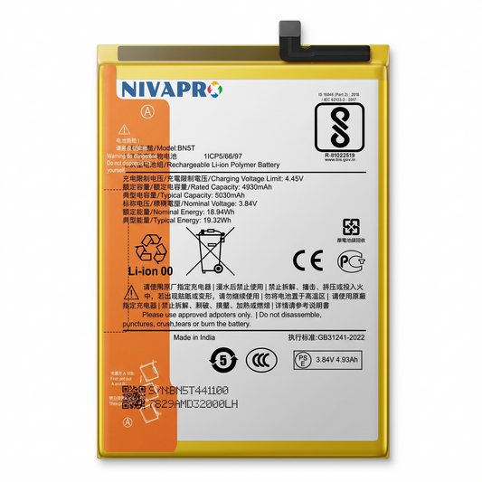 BN5T for Redmi 13 4G/5G, Poco M6 4G, and Poco M6 Plus 5G with Warranty by NIVAPRO 5030mAh