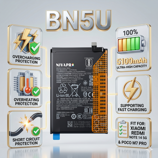 BN5U for Xiaomi Redmi Note 14 5G and Poco M7 Pro with Warranty by NIVAPRO 5100mAh