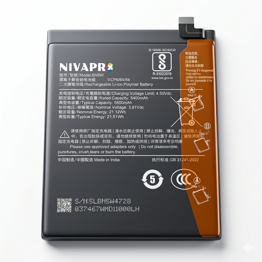 BN5W for Xiaomi Redmi Note 14 Pro 5G and 4G with Warranty by NIVAPRO 5500mAh