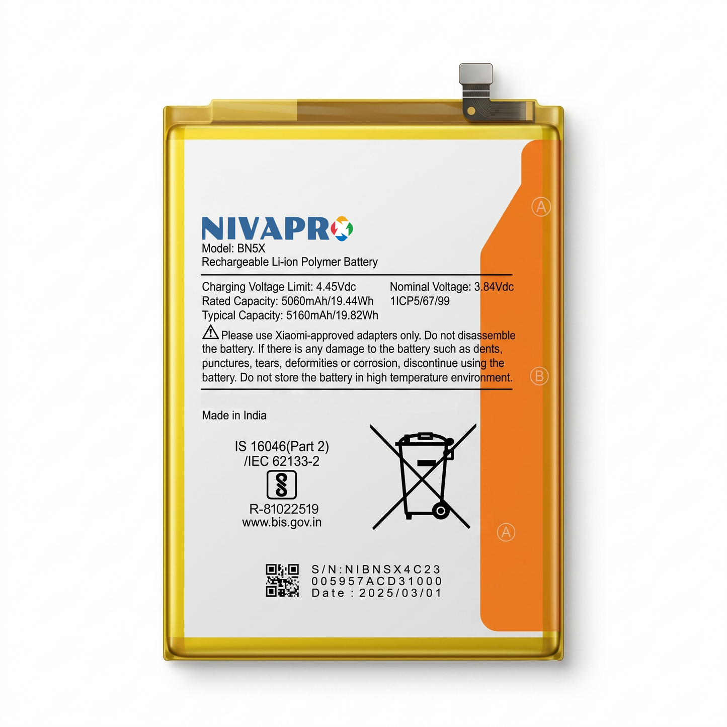 BN5X for Xiaomi Redmi 14C and Poco C75 with Warranty by NIVAPRO 5160mAh