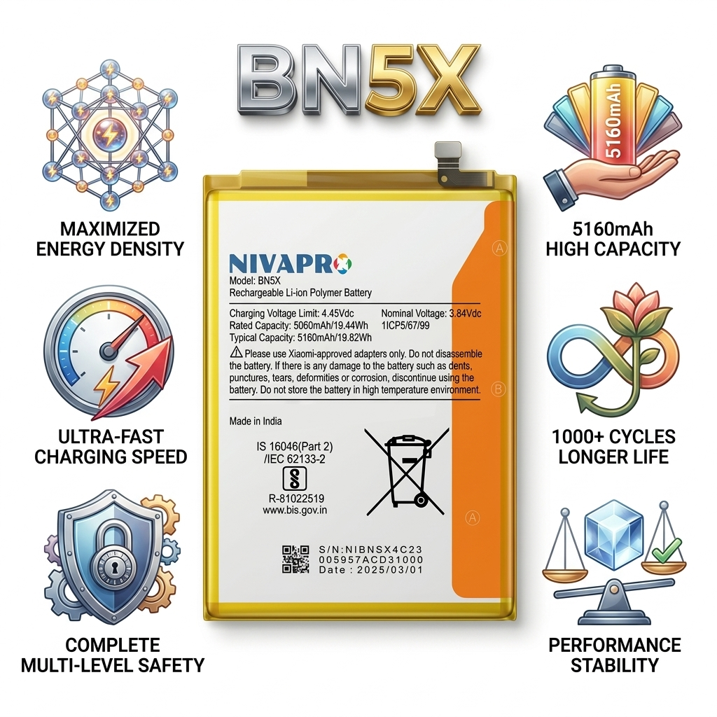 BN5X for Xiaomi Redmi 14C and Poco C75 with Warranty by NIVAPRO 5160mAh