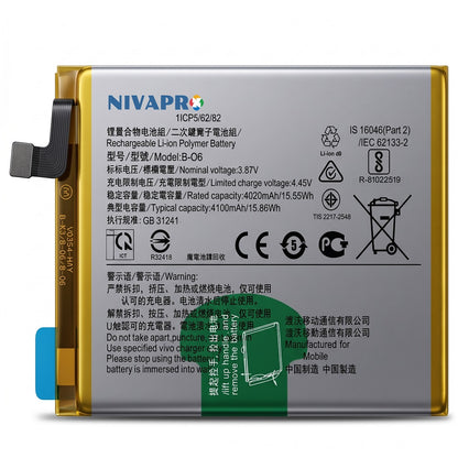 B-06, B06 Original for Vivo V20 SE (Model numbers V2022 and V2023) 4100mAh Battery with warranty by NIVAPRO