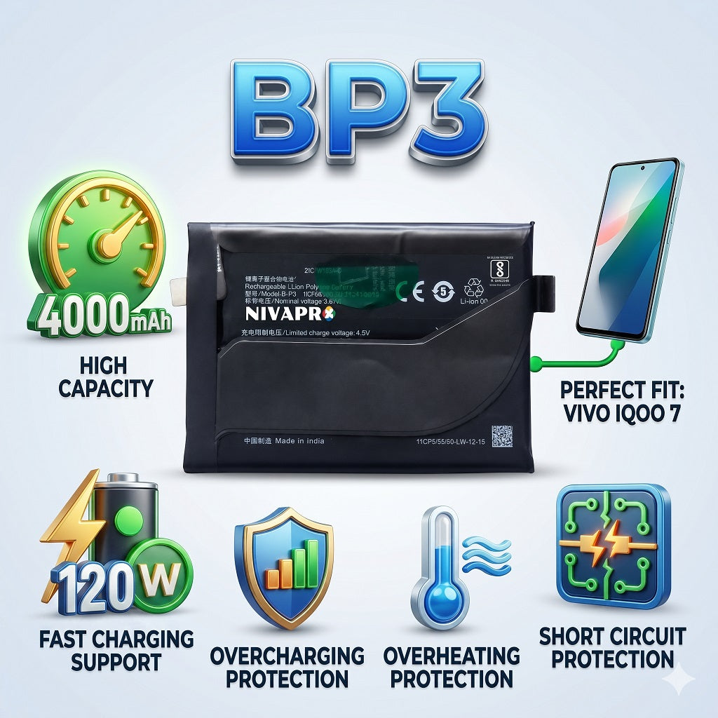 BP3 B-P3 for Vivo iQOO 7 4000mAh Battery with warranty by NIVAPRO