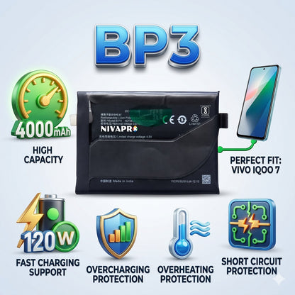 BP3 B-P3 for Vivo iQOO 7 4000mAh Battery with warranty by NIVAPRO