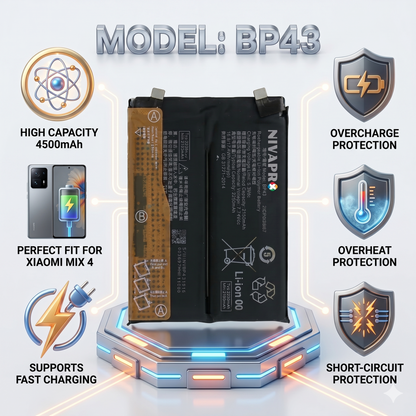 BP43 for  Xiaomi Mix 4 with Warranty by NIVAPRO 4500mAh