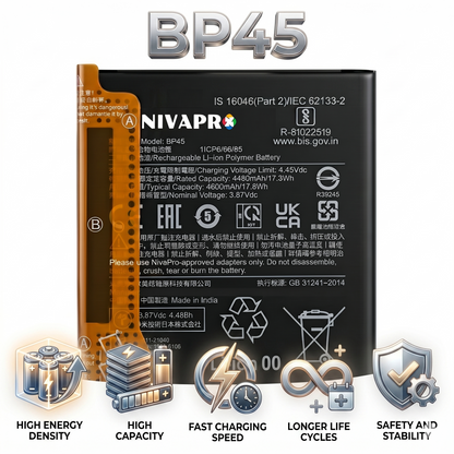 BP45 for Xiaomi 12 Pro 5G with Warranty by NIVAPRO 4600mAh