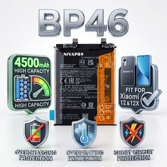 BP46 for Xiaomi 12 and Xiaomi 12X with Warranty by NIVAPRO 4500mAh