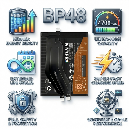 BP48 for Xiaomi Redmi Note 12S/12 Lite/Poco F4 with Warranty by NIVAPRO 4700mAh