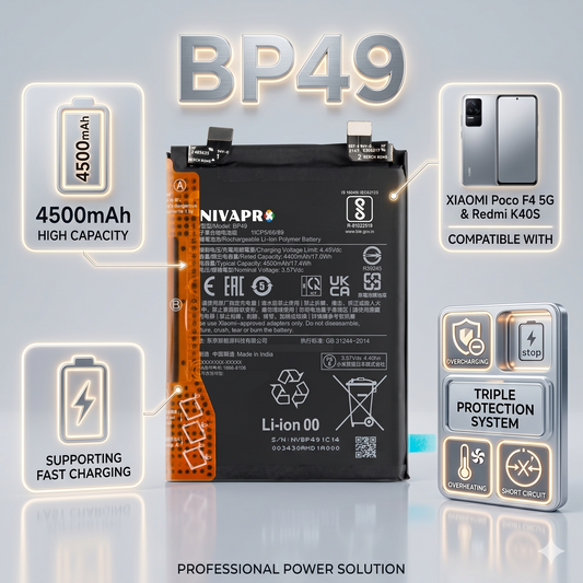 BP49 forXiaomi Poco F4 5G and the Xiaomi Redmi K40S with Warranty by NIVAPRO 4500mAh