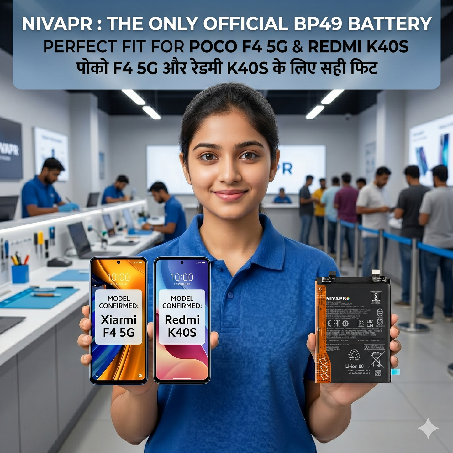BP49 forXiaomi Poco F4 5G and the Xiaomi Redmi K40S with Warranty by NIVAPRO 4500mAh