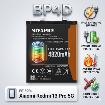 BP4D  Compatible for Xiaomi Redmi 13 Pro 5g 4820mAh with Warranty by NIVAPRO