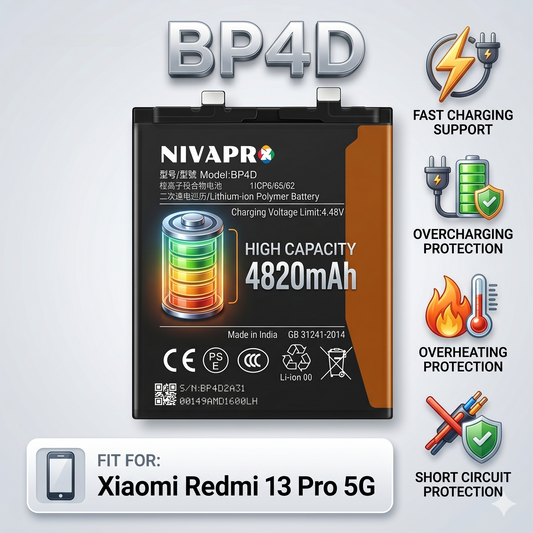 BP4D  Compatible for Xiaomi Redmi 13 Pro 5g 4820mAh with Warranty by NIVAPRO
