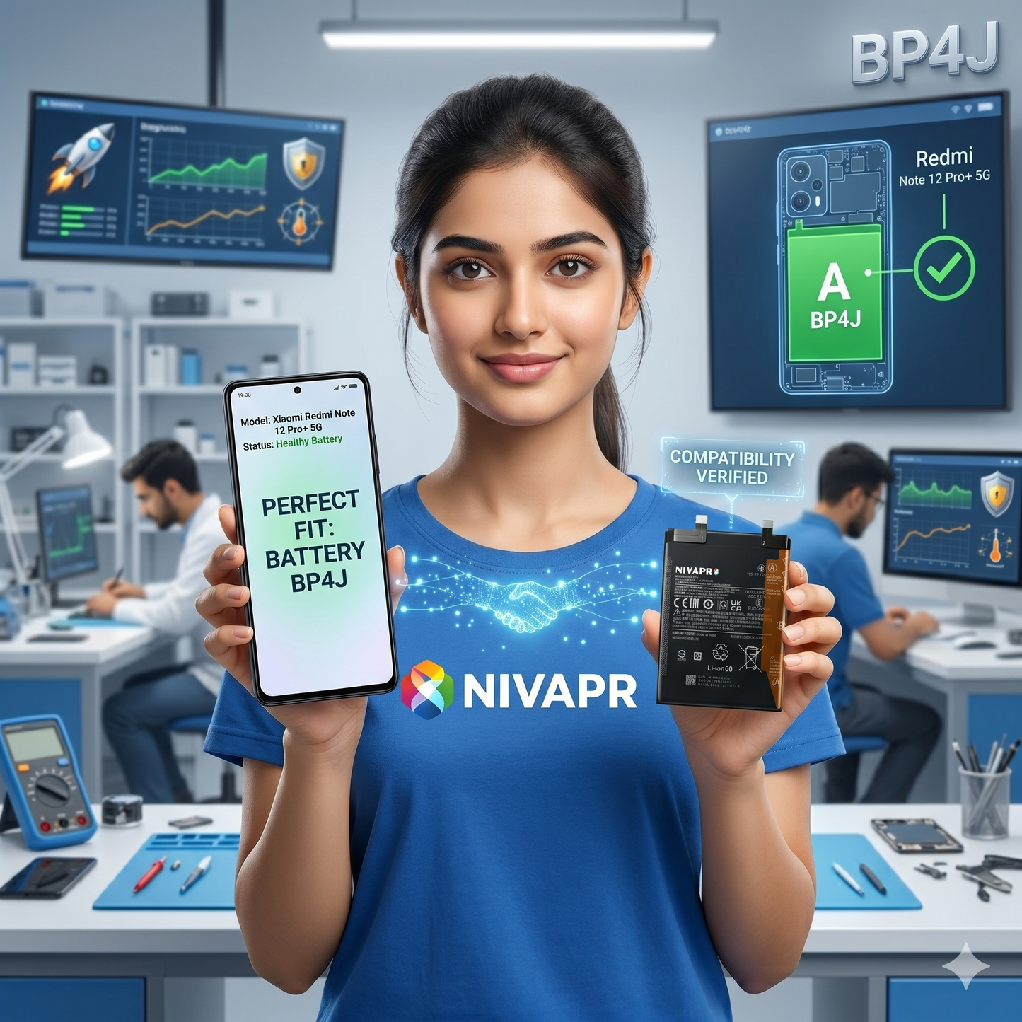 BP4J for Xiaomi Redmi 12 Pro+ 5g  5000mAh with Warranty Compatible by NIVAPRO
