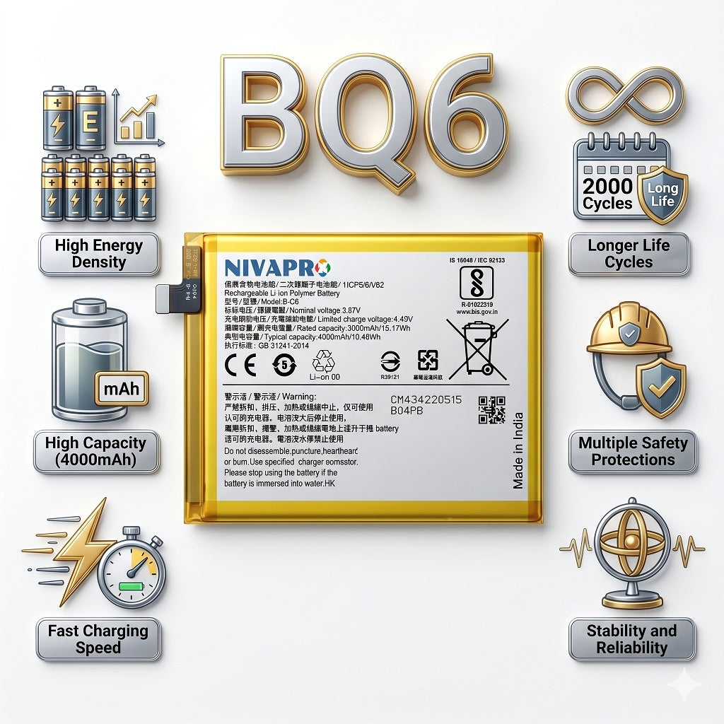 B-Q6 for Vivo V21e 5G 4000mAh Battery with warranty by NIVAPRO