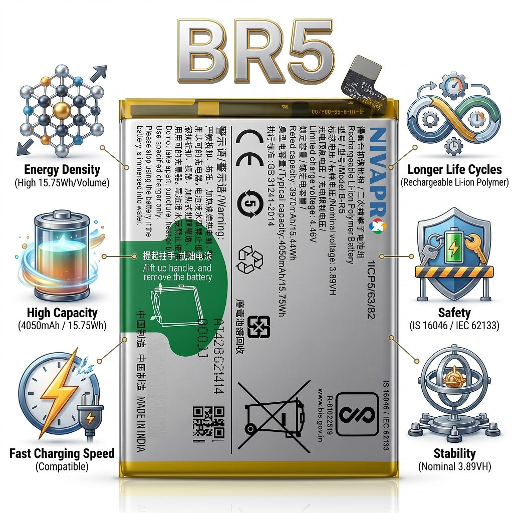 BR5 B-R5 for Vivo V23e 5G (model V2130A) 4050 mAh Battery with warranty by NIVAPRO