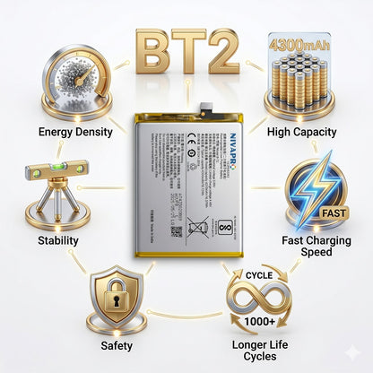 BT2 for Vivo V23 Pro smartphone 4300mAh Battery with warranty by NIVAPRO