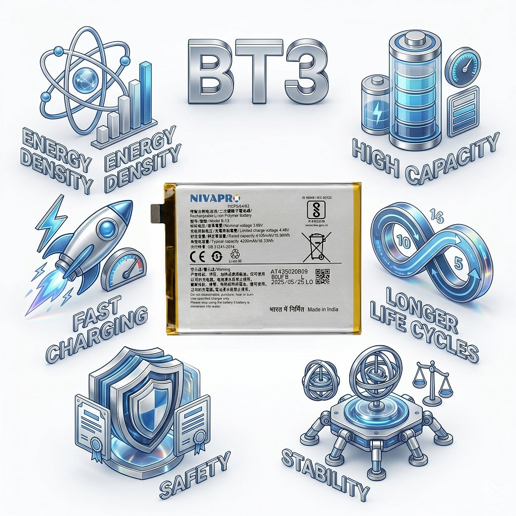 BT3 for Vivo V23 5G 4200mAh Battery with warranty by NIVAPRO