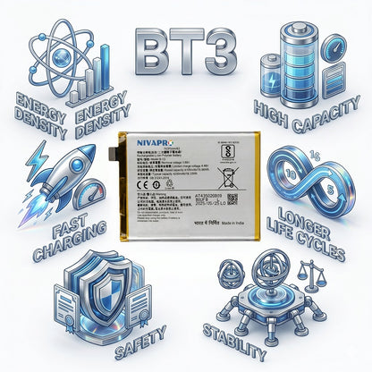 BT3 for Vivo V23 5G 4200mAh Battery with warranty by NIVAPRO
