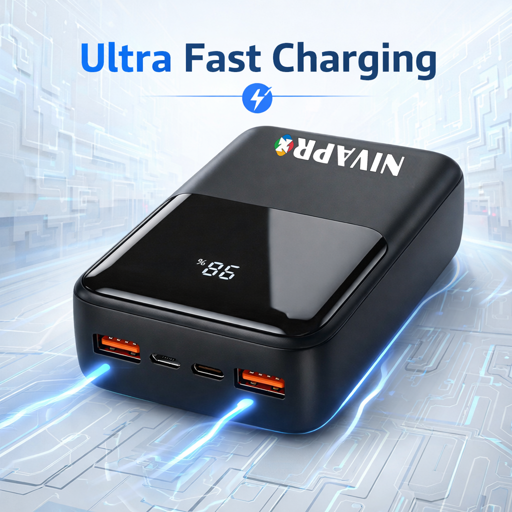 Slim & High capacity Power Bank - Black (20000 mAh)