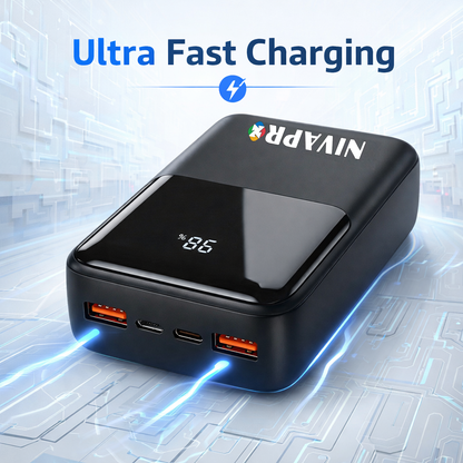 Slim & High capacity Power Bank - Black (20000 mAh)