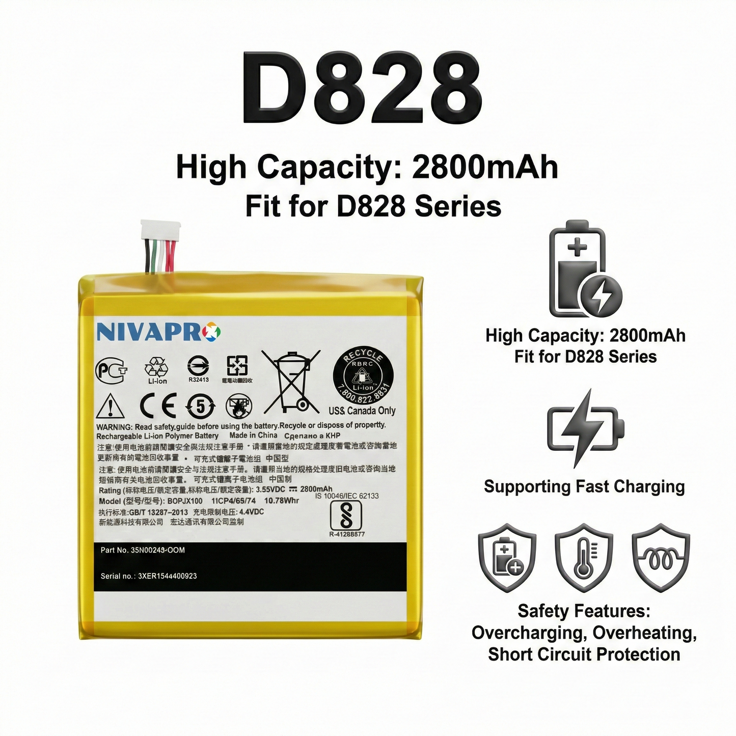 NIVAPRO HTC Desire 828 Battery – Safe Charging, Durable & Long-Lasting