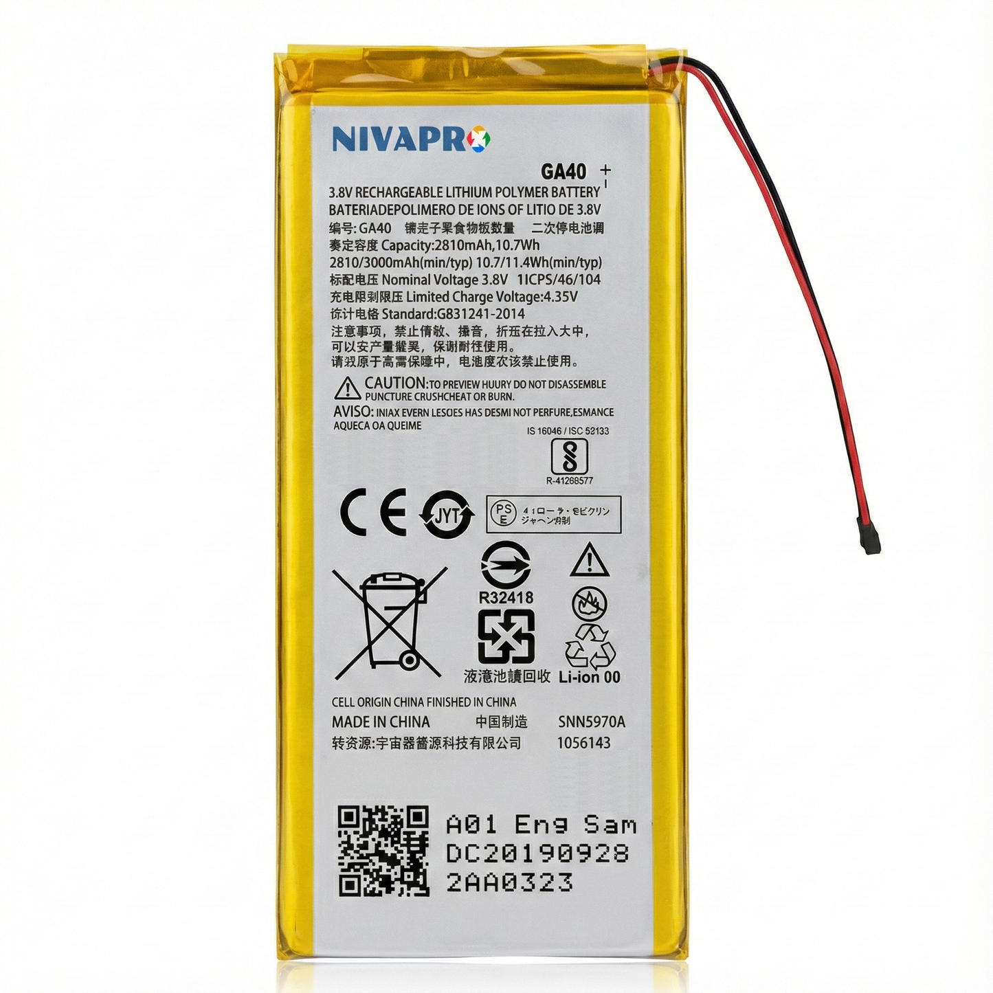 MOTO GA-40 Compatible Battery 3000mAh by NIVAPRO