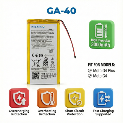 MOTO GA-40 Compatible Battery 3000mAh by NIVAPRO