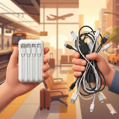 NIVAPRO 10000mAh Power Bank with 22.5W ultrafast Charging, Pass-Through Support, in-Built connectors, Airline Approved, Digital% Display.