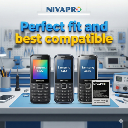 Original S-5222 Compatible for Samsung S-5222,S3353 S3850 Galaxy Chat Star 3 Duos EB-424255 Galaxy Chat Star 3 with 1000mAh 3.7v 3.70wh Battery by NIVAPRO